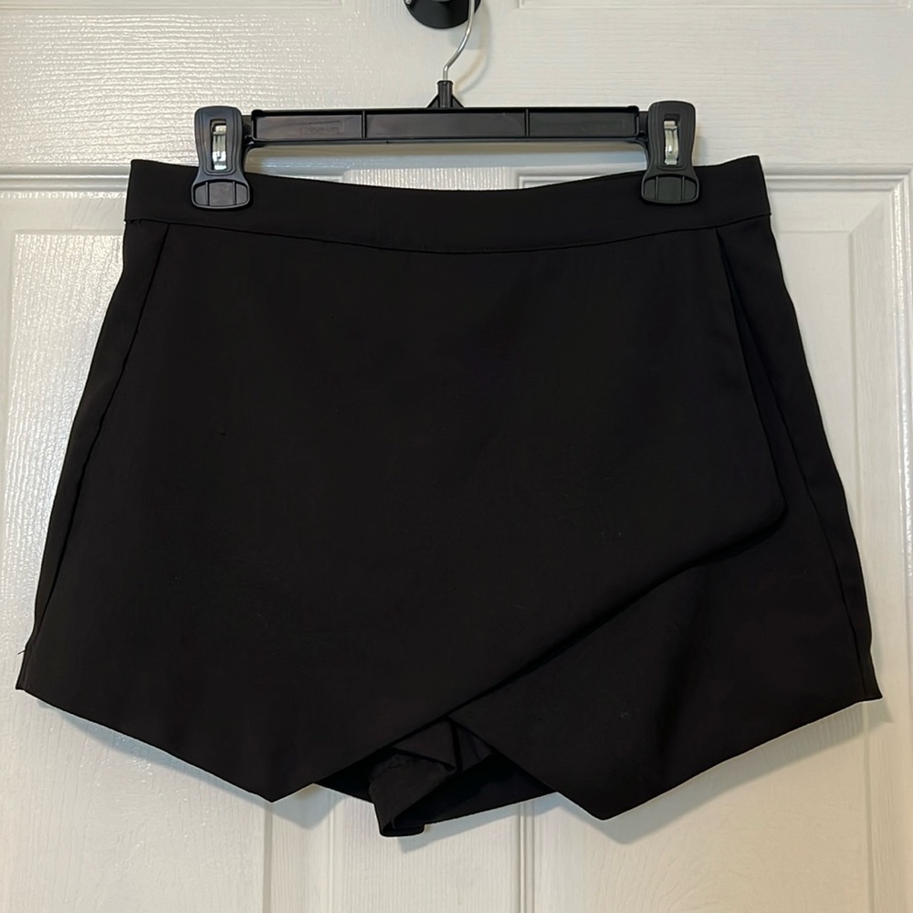 Black Asymmetrical Skort